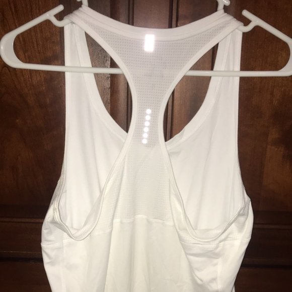White Nike Running Dri- Fit Razor Back Tank Top - Picture 2 of 6